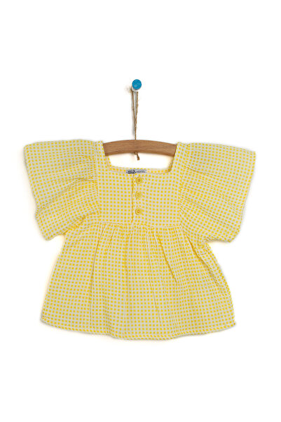 ebebek Hello Baby Basic Sarı Pötikareli Bluz Kız Bebek Sarı 4 Yaş
