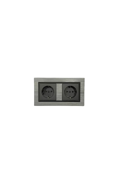 OVİVO Quantum Magnetic Gray Set of 2 Grounded Socket + Grounded Socket