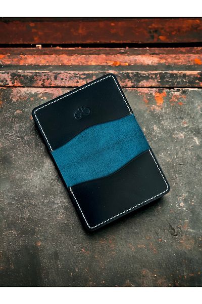DeriBoss Ιταλική θήκη για κάρτες Minimal Leather (τιρκουάζ)