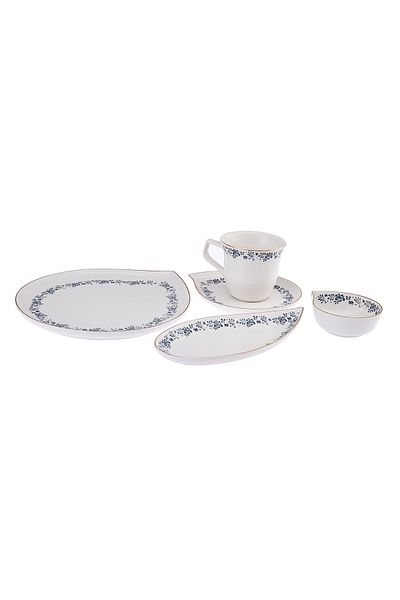 Emsan Casilda Porcelain 32 Piece Breakfast / Service Set for 6 People