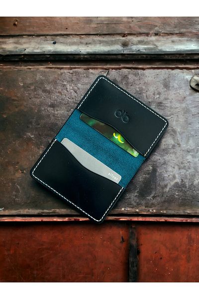 DeriBoss Ιταλική θήκη για κάρτες Minimal Leather (τιρκουάζ)