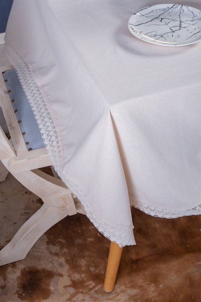 vivamaison Linen Lace Tablecloth