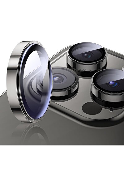 m.tk moveteck İphone 15 Pro & İphone 15 Pro Max Kamera Koruma Lens Koruyucu Temperli Cam Safir Lens Camı Titanium