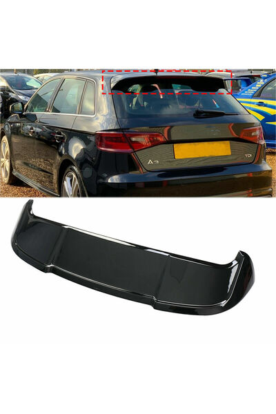 X POWER TUNİNG audi Uyumlu  a3 2012-2019 h.b plastik parlak siyah spoyler