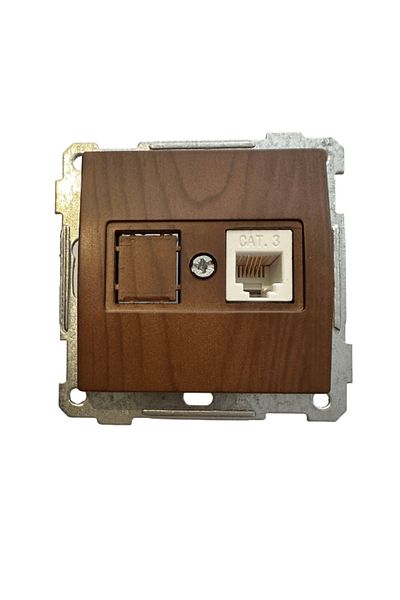 Mutlusan Telephone Socket Flush Mounted Walnut21001250157 Frameless