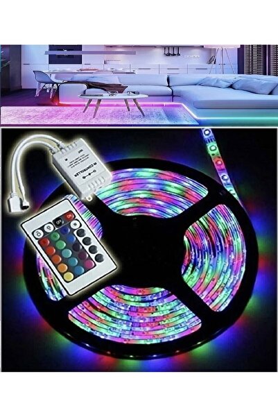 OnlyTech 5Mt Şerit Led Animasyonlu Tak Çaliştır Kumandalı Trafolu Rgb Şerit Led