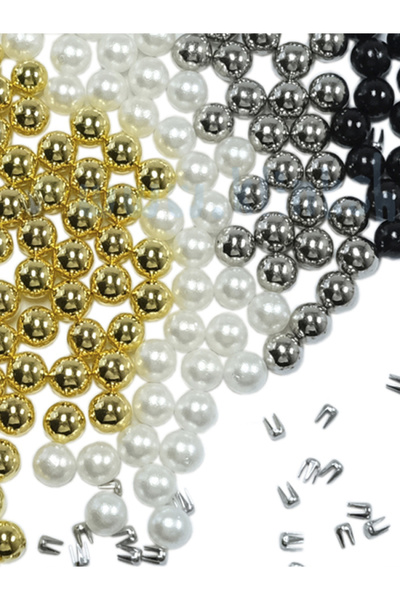 Klinkshop خرز لؤلؤ مرصع باللؤلؤ - 6 ملم ذهبي - 100 قطعة