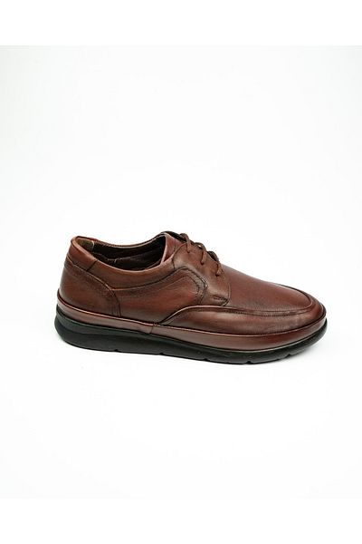 RESTFULL Ανδρικά casual παπούτσια 9001 καφέ δερμάτινα Lace-Up Comfort