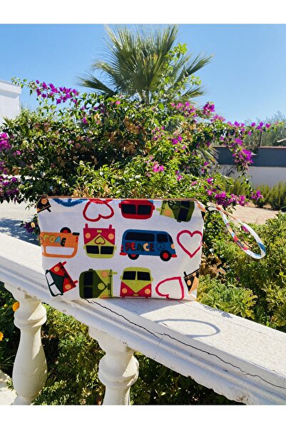 Handream Renkli Rengarenk Makyaj/el/hediyelik/çok Amaçlı Çanta ( Fermuar Cepli)