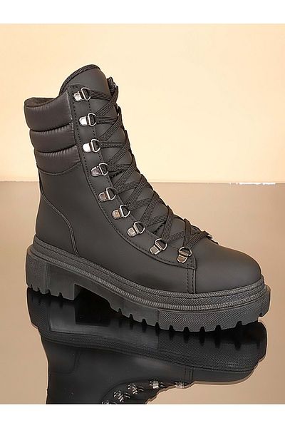 Konfores 1721-218058 Cizme cu talpă cauciuc Ghete sport NEGRE