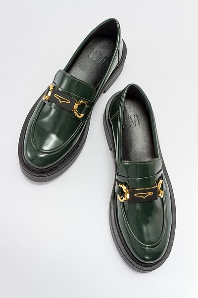 LuviShoes UNTE Green Opening Damen-Loafer