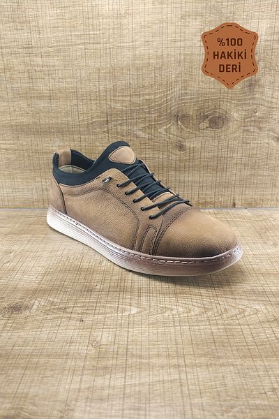 Endurstep Ανδρικά παπούτσια Orthopedic Genuine Leather Elastic Tan Casual Cas0017