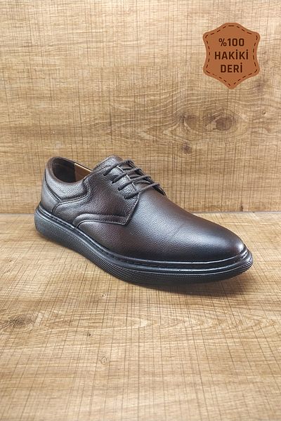 Endurstep Ορθοπεδικά Γνήσιο Δέρμα με κορδόνια Καφέ Casual Ανδρικά Παπούτσια Cas0021