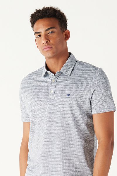 AC&Co / Altınyıldız Classics Pánské námořnické modrobílé žakárové tričko Slim Fit úzkého střihu Polo výstřih s krátkým rukávem Easy-Iron
