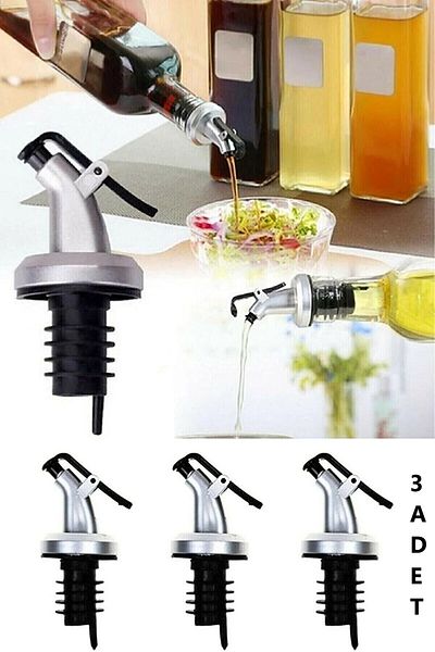 Bayev 3-Piece Oil Stopper with Lid Oil Pot Bottle Tip Oil Jar Vinegar Bowl Sauce Bottle Bottle Head No Drips