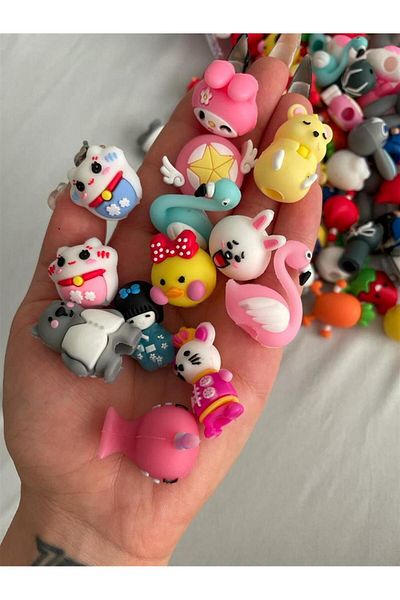 Planet Butik Silicone Kawaii Figured Pen Heads 10pcs