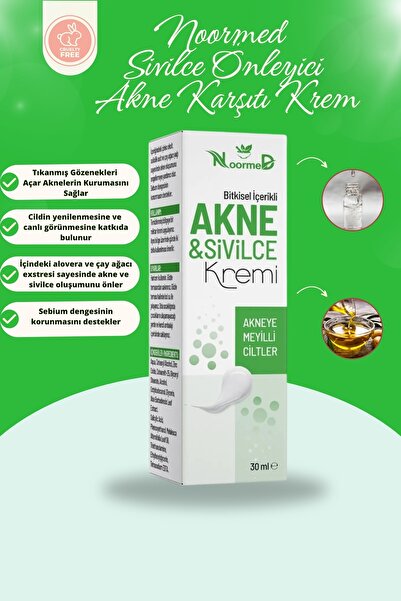 noormed Akne Ve Sivilce Kremi 30 ml Bitkisel Içerikli (ÇAY AĞACI YAĞI İÇERİR)