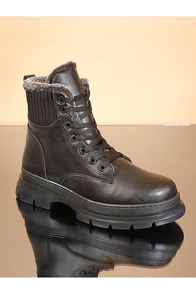 Konfores 1723-507003 Rubber Sole Boots Sport Boots BLACK