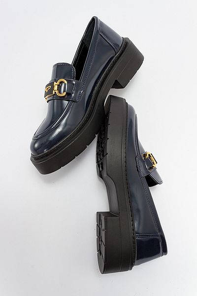 LuviShoes Dámska mokasína UNTE v námorníckej modrej
