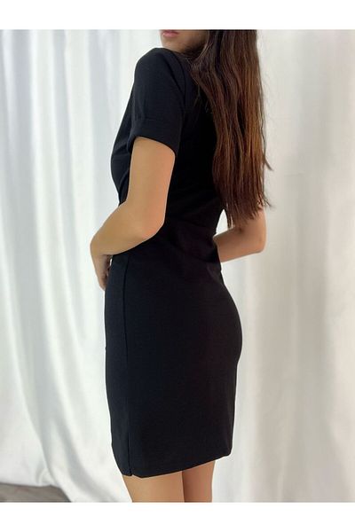 Secret Passion Lingerie Q Ευέλικτο μαύρο κρεπ υφασμάτινο σακάκι με λαιμόκοψη κοντό μανίκι ασύμμετρο μίνι βραδινό φόρεμα και φόρεμα επιστροφής στο σπίτι 582212   706
