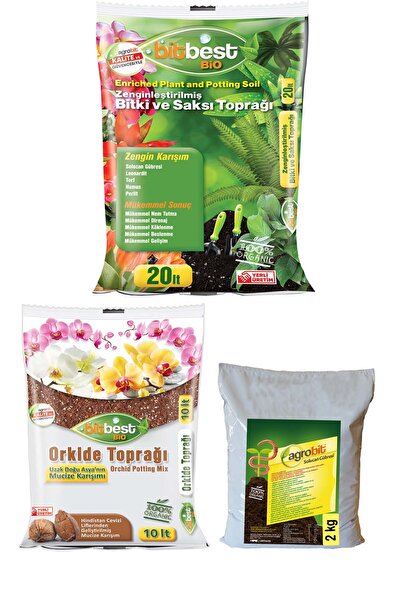 BİTBEST Bitbest 20lt + Bitbest Orkide Toprağı 10 Bitki Toprağı + Solucan Gübr...
