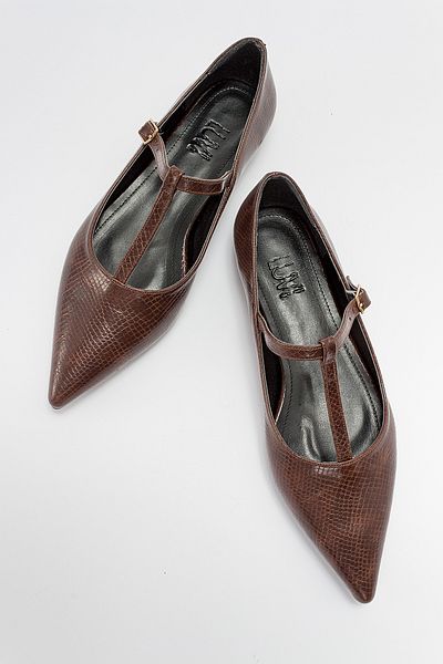 LuviShoes BULVA Brown Patterned Women's Ballerinas