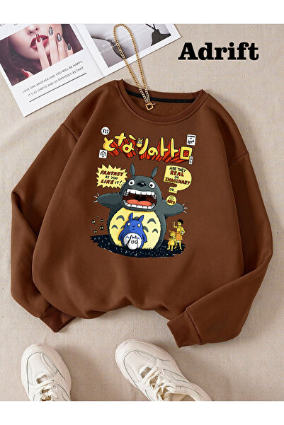 Adrift Totoro Studio Ghibli Strada Cărții Mole Trend Design Harajuku/Gotic Maro