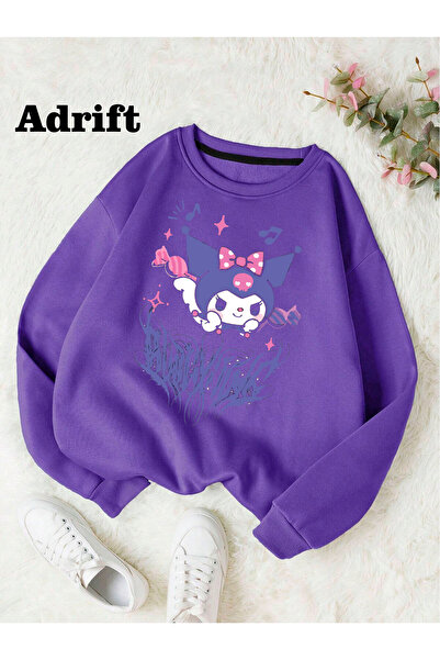 Adrift Kuromi Köstebek Sokak Trend Tasarım Harajuku/Gotik Mor