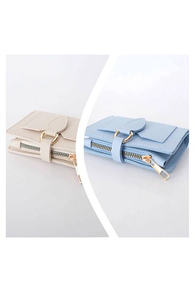 Everglow Jewelry Set portofel de damă cu cataramă și închidere cu snap bej