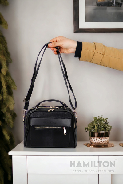 HAMILTON Original Women's Crossbody and Handbag with Adjustable Strap Leather Textured Three-Eye Large Stylish Shoulder and Hand Bag