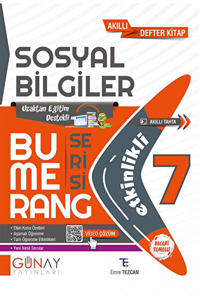Günay Yayınları 7.Sınıf Bumerang Sosyal Bilgiler Etkinlikli Akıllı Kitap 2022...