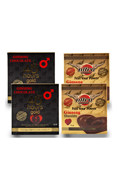 Lavin Pazarlama 2 Adet 48 Hours Gold Ginseng & 2 Adet Nitromax Ginseng Çikola...