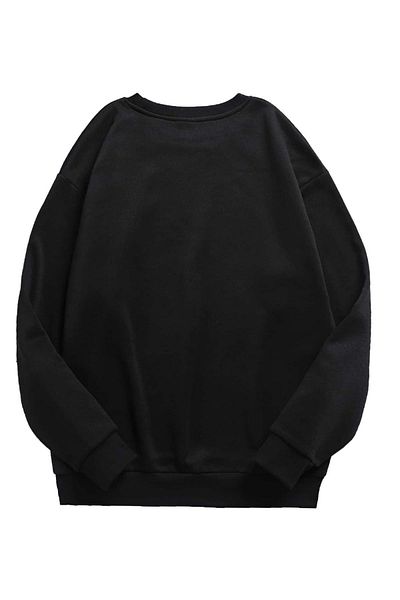 RABTEKS Μαύρο φούτερ Oversize Crew Neck