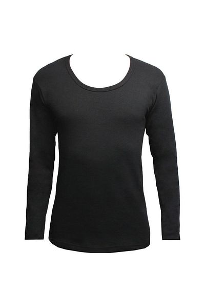 FATELLA Men's Long Sleeve Winter Thermal Top Black Underwear