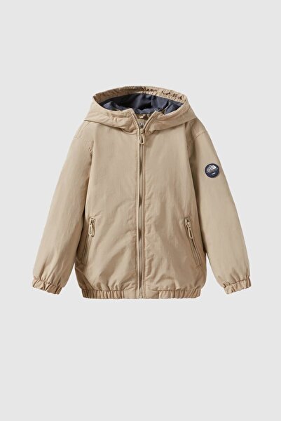 Genel Markalar Erkek Çocuk Kapüşonlu İnce Su Geçirmez Ceket Mont Yağmurluk