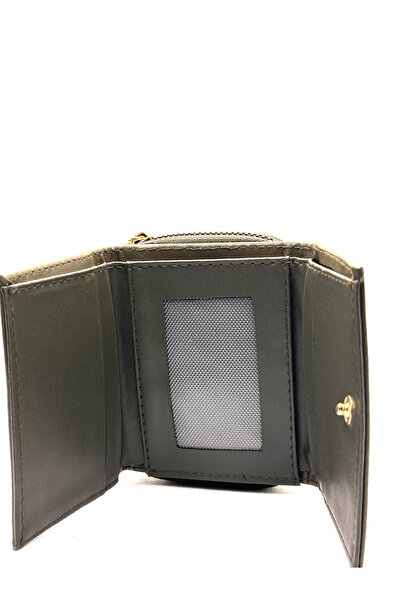 sinbEsg Special Design Stylish Women's Wallet with Snap Fasten Coin Compartment Zippered Card Holder