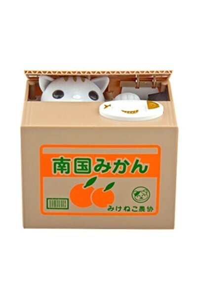 DRK EKSPRES Kumbara Hırsız Kedi Kumbara Eğlenceli Pilli Kumbara