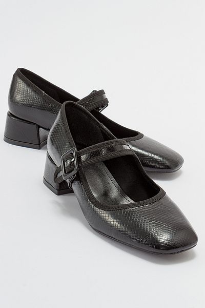LuviShoes CURES černé vzorované dámské boty na podpatku