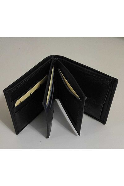 firdevsi hobi Real Leather Horizontal Men's Wallet with Coin - Gold Series
