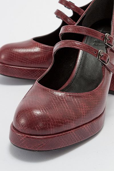LuviShoes OREAS Burgundy Patterned Women's Heeled Shoes