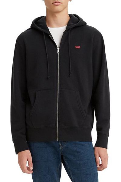 Levi's Ανδρικό φούτερ με κουκούλα μαύρο με φερμουάρ -a4915-0001