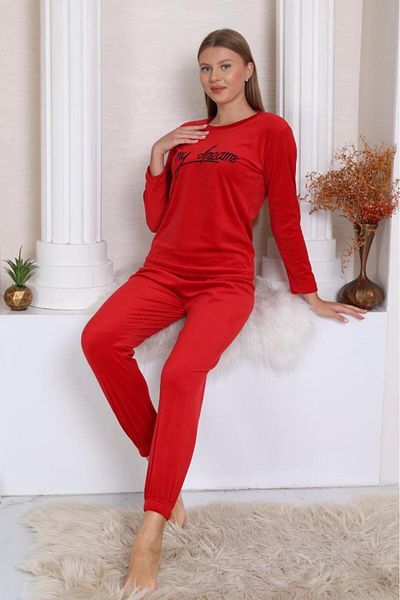 GOODNIGHT HOMEWEAR Winter Velvet Pajama Set - French Design
