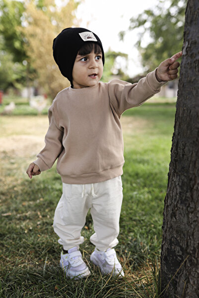 Doğan Collection Ribbed Black Beret with Sun Label