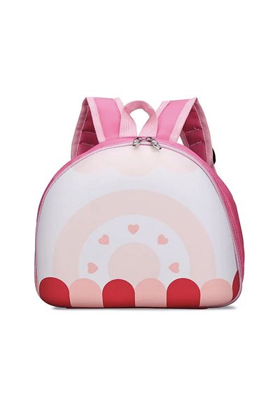 Petityu geanta de gradinita jumatate de gogoasa inima hardcase roz rucsac de gradinita