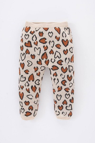 DeFacto Baby Girl Leopard Patterned Knitwear Sweater Bottom 2 Piece Set A4340A523Wn
