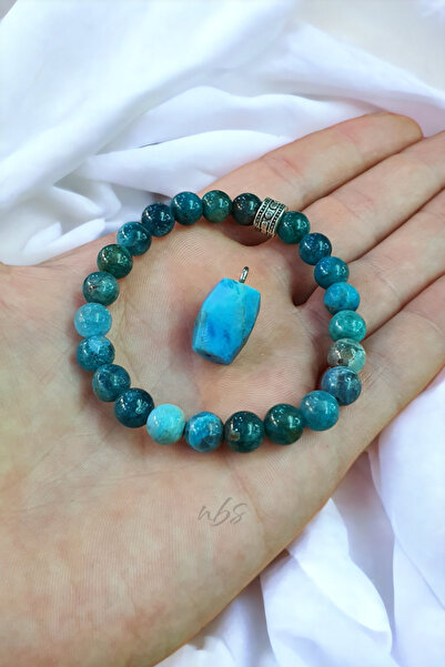 NBS Beautiful Naturel Stones سوار من الحجر الطبيعي للجنسين من أباتيت (حجر إله...