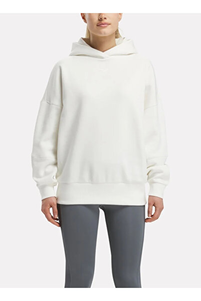 Reebok Ekru Kadın Yuvarlak Yaka Sweatshirt IL2108 LUX OVERSIZED HOODIE