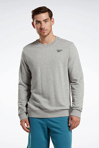 Reebok RI FT Left Chest Cr Gri Erkek Sweatshirt
