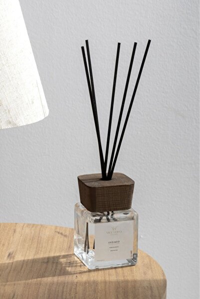 Dekoratif Ahşap Kapaklı Çubuklu Oda Kokusu - OUD MUD (100 ml)