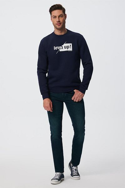 Lee Cooper Navy Blue Paper Men's Sweatshirt